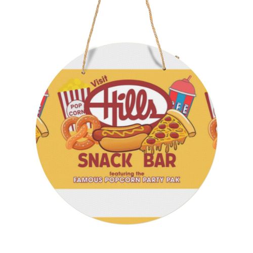 Panneau Métallique Rond Snack-bar des Collines en Aluminium 29cm - Impression Décorative Murale pour Maison, Bar, Café