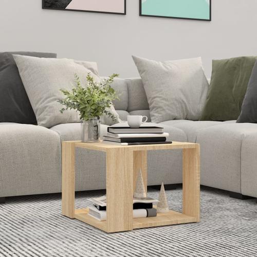 Table Basse Moderne Bois 40x40x30 Cm Chêne Sonoma