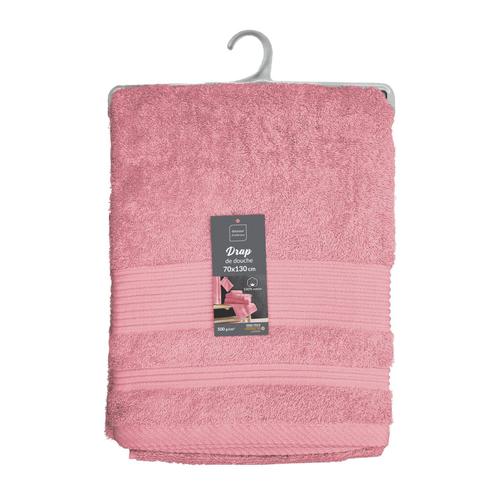 Drap De Douche 70x130 Cm - 500g/Cm² - Rose Clair Rose Clair