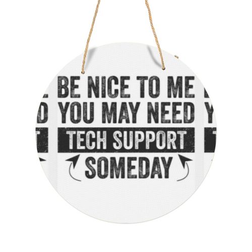 Panneau Métallique Rond Blague drôle de nouveauté de support informatique technique en Aluminium 29cm - Impression Décorative Murale pour Maison, Bar, Café