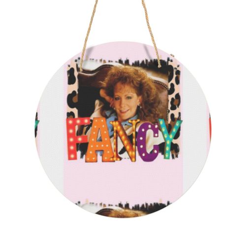 Panneau Métallique Rond Mignon drôle Marquee Reba Country Music 90s Retro Fancy Southern Song Paroles. en Aluminium 29cm - Impression Décorative Murale pour Maison, Bar, Café