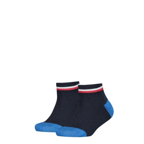 Tommy Hilfiger Chaussettes Pour Enfants, Lot De 2 - Iconic Sports, Semelle Éponge Blanc 35-38