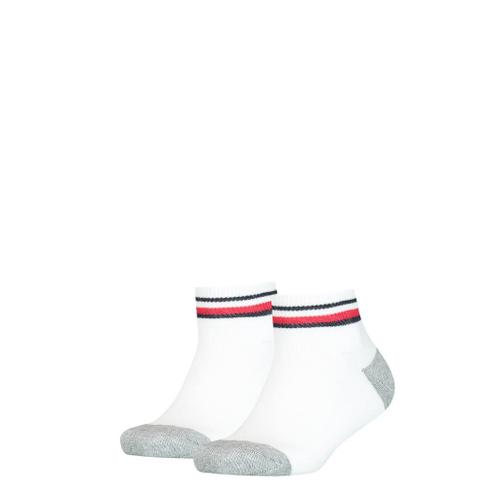 Tommy Hilfiger Chaussettes Pour Enfants, Lot De 2 - Iconic Sports, Semelle Éponge Blanc 35-38