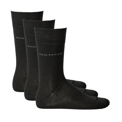 Tom Tailor Chaussettes Pour Hommes, Paquet De 3 - Basic, Mélange De Coton, Couleur Unie Gris 39-42