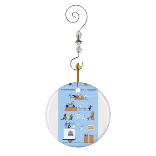 Ornements de Noël Le guide ultime du parkour pour débutants d'Office en Céramique avec Crochet et Cristal- Décorations pour Sapin de Noël, Souvenirs