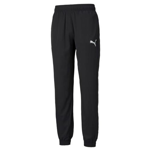 Puma Pantalon De Survêtement Pour Homme - Pantalon Actif Tissé, Pantalon D'entraînement, Logo Noir L (Large)