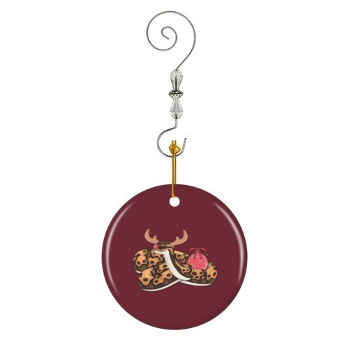 Ornements de Noël Python boule normal, édition de Noël ! en Céramique avec Crochet et Cristal- Décorations pour Sapin de Noël, Souvenirs