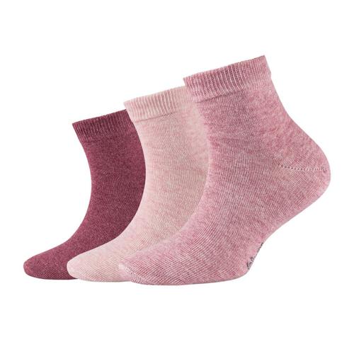 S.Oliver Chaussettes Pour Enfants, Paquet De 3 - Quarter, Coton Biologique, Uni Rose 39-42