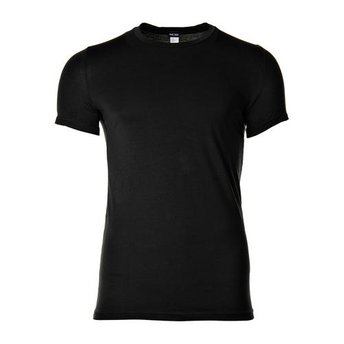 Hom T-Shirt Hommes Crew Neck - Tee Shirt Supreme Cotton, Manches Courtes, Col Rond, Une Couleur, Coton Supima Noir M (Medium)