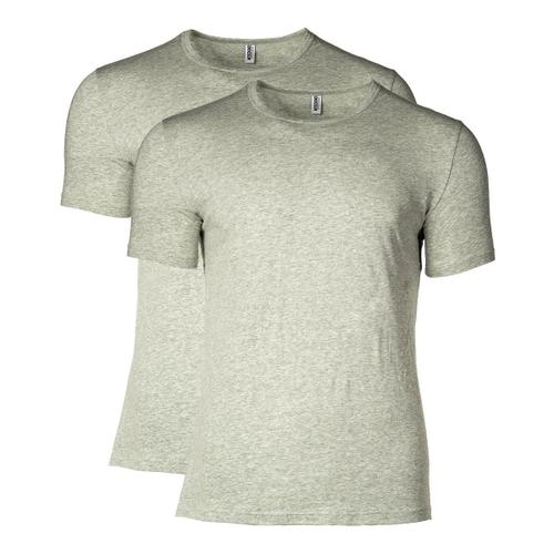 Moschino T-Shirt Hommes Lot De 2 - Col Rond, Coton Stretch Noir/Gris 2xl (Xx-Large)