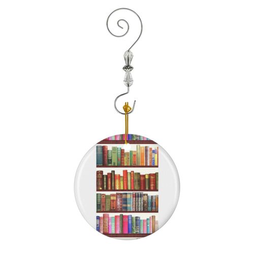 Ornements de Noël Livres anciens de Jane Austen en Céramique avec Crochet et Cristal- Décorations pour Sapin de Noël, Souvenirs