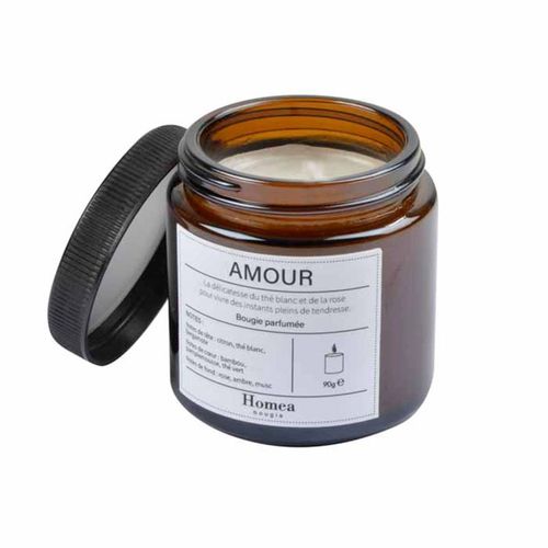 Paris Prix - Bougie Verrine Parfumée "apothicaire" 90g Amour