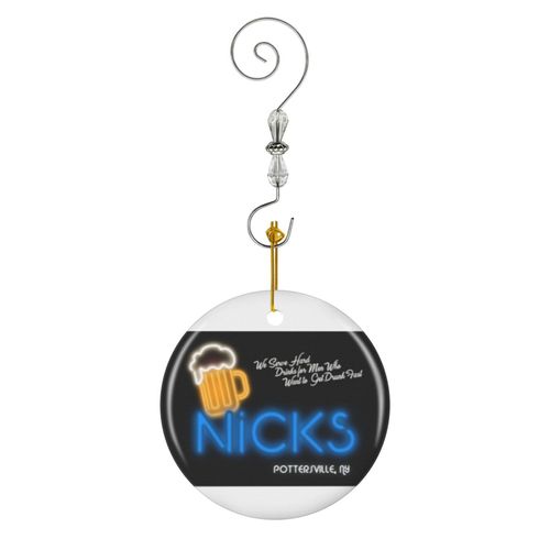 Ornements de Noël Nick's Bar Pottersville C'est une vie merveilleuse en Céramique avec Crochet et Cristal- Décorations pour Sapin de Noël, Souvenirs