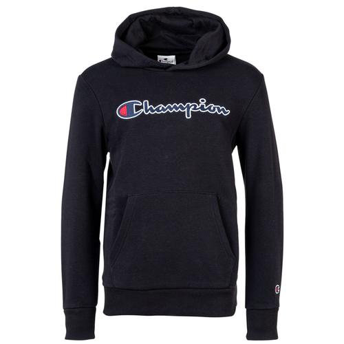 Champion Hoodie Enfants Unisexe - Pull, Coton, Capuche, Poche, Logo, Uni Bleu Foncé S