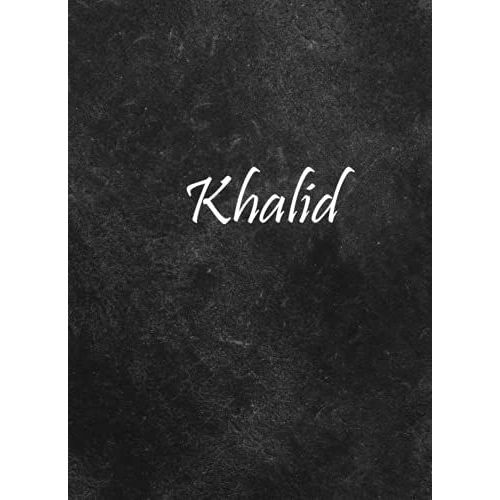 Khalid: Personalized Name Notebook | Wide Ruled Paper Notebook Journal | For Teens Kids Students Girls| For Home School College | 8.5x11 Inch 160pages