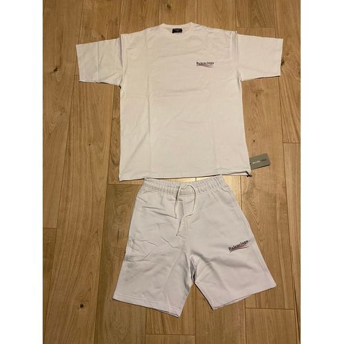 Ensemble Balenciaga (T-Shirt + Short) Blanc, Taille M