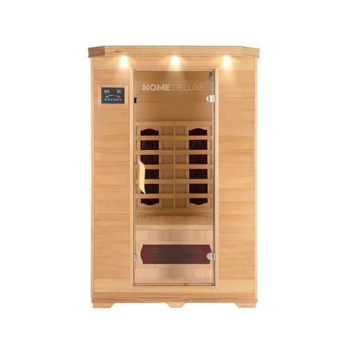HOME DELUXE Cabine infrarouge 'REDSUN M' Taille: 120 x 105 x 190 cm, pour 2 personnes I Sauna infrarouge, Cabine infrarouge en bois, Sauna cabine infrarouge, Cabine chauffante pour sauna