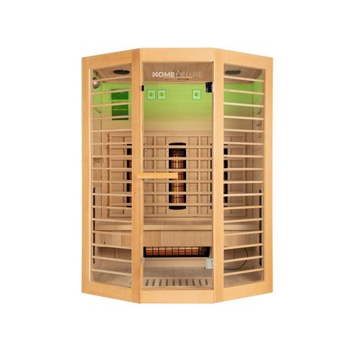 HOME DELUXE Cabine infrarouge 'REDSUN XL Deluxe' Taille: 155 x 120 x 190 cm, pour 3 personnes I Sauna infrarouge, Cabine infrarouge en bois, Sauna cabine infrarouge, Cabine chauffante pour sauna