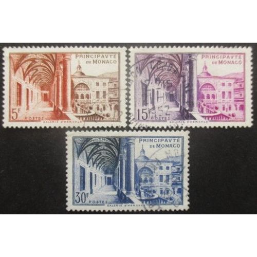Monaco N°383 Au 385 Série Musée Postal Oblitéré