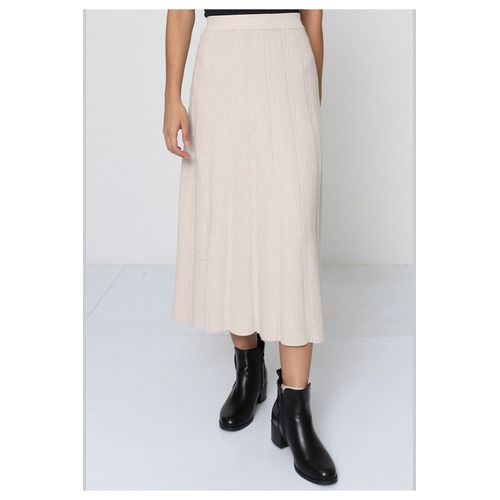 Jupe Longue Beige Femme