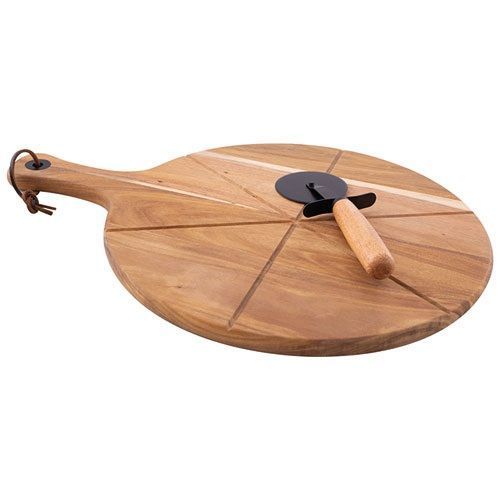Couteau À Pizza + Planche Acacia 43.5x32.5x1.4 Cm
