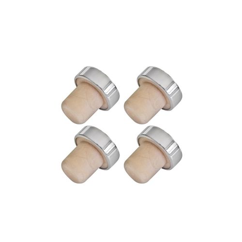 Fm Professional Lot De 4 Bouchons, Bouchon À Vin, Bouteille De Vin, Bouchon De Champagne, Gris, Plastique, 3,2 X 2,9 X 2,1 Cm
