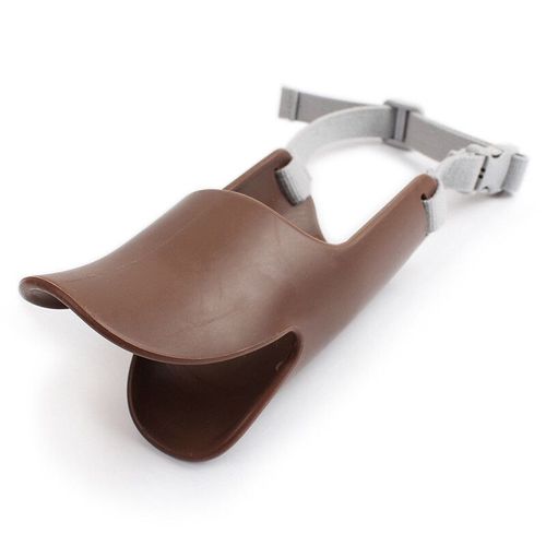 Collier De Muselière En Silicone Pour Chien,Masque Buccal De Canard Mignon,Anti-Aboiement Pour Petit Chien,Produits Pour Chiens,Accessoires Pour Animaux De Compagnie - Type Brown-M