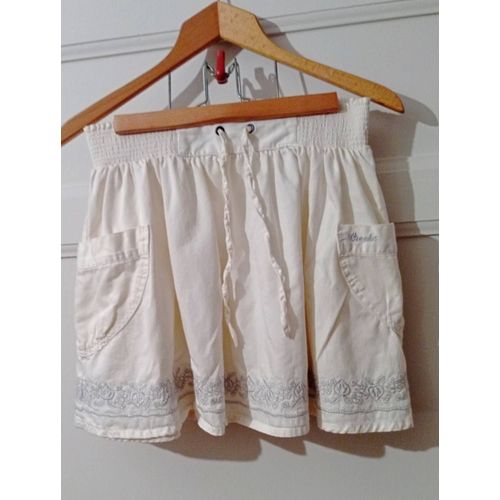 Jupe Blanche Broderies Grises 40 L Creeks.