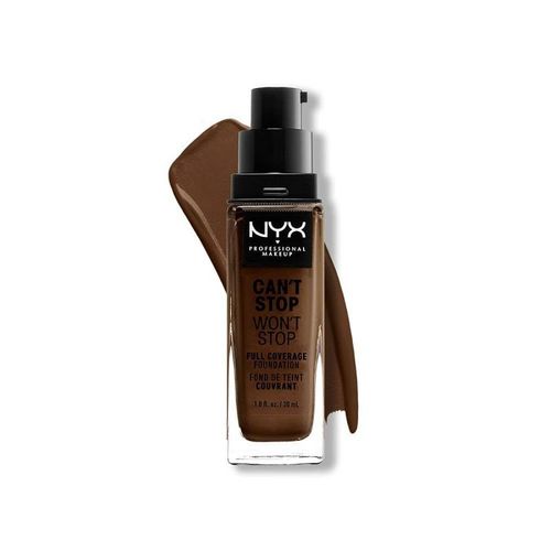 Nyx Professional Makeup - Can't Stop Won't Fond De Teint Liquide Couvrant Tenue 24h Waterproof, Fini Mat Fond De Teint Liquide Longue Tenue - Chestnut 30 Ml 
