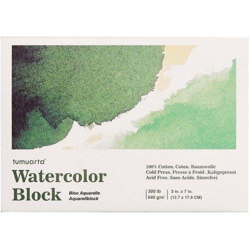 Bloc Aquarelle 640 G/M² - 100 % Coton - 12,7 X 17,8 Cm - Blanc Naturel - Sans Acide - Pressé À Froid - Carnet De Croquis Et Carnet De Croquis Médias Mixtes Pour Aquarelle Et Acrylique