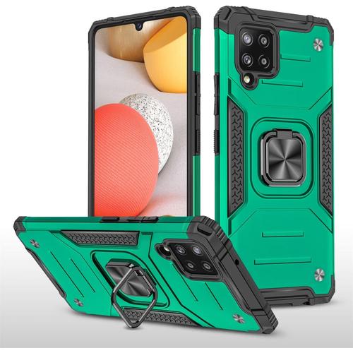 Coque Pour Samsung Galaxy A42 5g, Militaire Qualité Protection Rugged Ultra Mince Antichoc Housse Avec 360 Degrés Anneau Support Bumper Étui Pour Samsung Galaxy A42 5g. Yf Dark Green