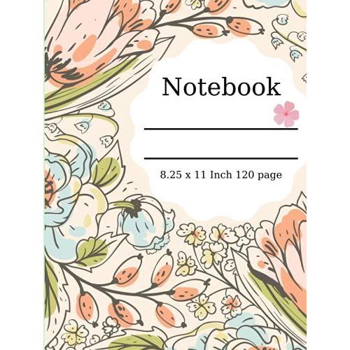 Composition Notebook For: Small With Cute Flowers, 8.25" X 11 In" Magazine With Durable Notebook Hardcover And 120 Lining Pages,Angel Bookstore