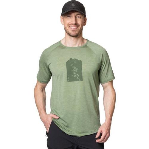 Odlo T-Shirt À Imprimé Sentier Ascent Performance Wool 130 Pour Homme, Xxl, Vert - Xxl