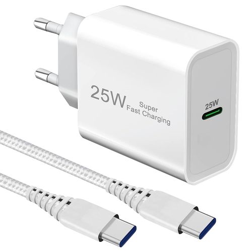 Haifu Chargeur Rapide 25w Avce Cable Usb C To C Pour Samsung S22 S23 S22 Plus S22 Ultra S21 Fe S21 S23 Ultra S20 S20 Plus S20 Ultra A53 5g A33 5g A13 A14 5g A52 A52s A72 A71 A70 A23 A54 Galaxy Note 10 20
