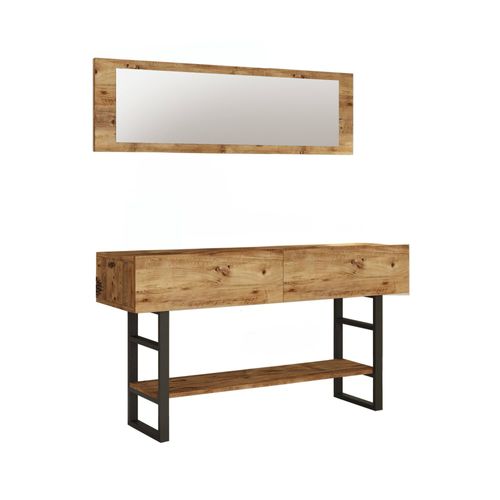 Console Effet Bois Beige 139x43 Cm