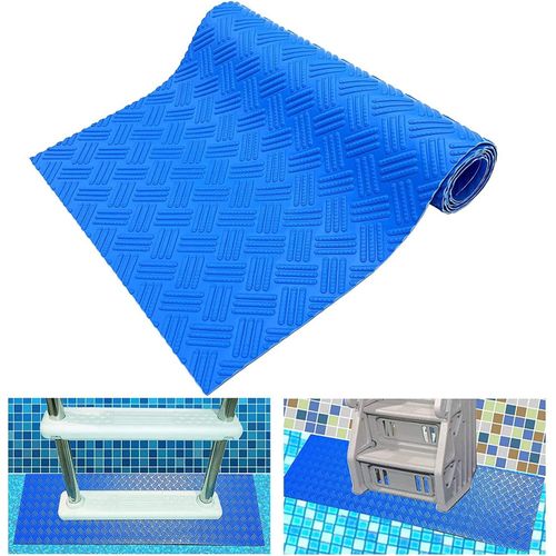 Tapis d'Échelle de Piscine Marchepied Antidérapant pour Piscine Hors Sol et Creusée (23 x 90 cm,Style 1)