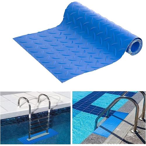 Tapis d'Échelle de Piscine Marchepied Antidérapant pour Piscine Hors Sol et Creusée (23 x 90 cm,Style 2)