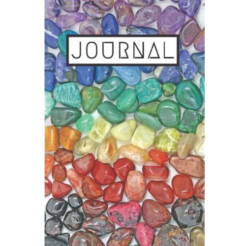 Rainbow Crystals Journal Notebook (6x9 120 Lined Pages): Crystal-Themed Journal Featuring Tumbled Stones Back-To-Back On All Pages! Ideal For ... Dreams, Etc! Great Spiritual Gift!