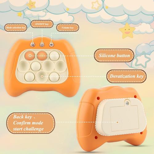 Pop It Fidget Toy, Pop it Bubble Sensory Fidget Toy pour Adultes et Enfants,  Creative Decompression Game Console avec Plusieurs Modes de Jeu Jouets.  (Orange)