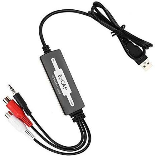 La carte enregistreur de capture audio USB convertit l'adaptateur de convertisseur audio numérique LP/cassette en platine vinyle en MP3/WAV, prend en Windows XP/Vista/7/8/8.1/10