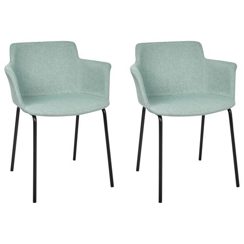 Chaise De Salle À Manger Belfield Set De 2 Tissu Vert Menthe