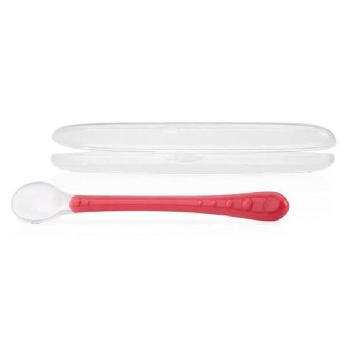 Cuillère Longue En Silicone Doux Rose - 6m+