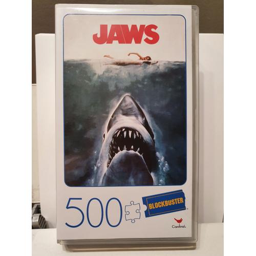 Spin Master Games 500-Piece In Plastic Video Case Jaws Movie Puzzle 500 Pi Ces Dans Une Mallette En Plastique Rétro Blockbuster Vhs 6058946