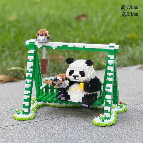 Mignon Panda artiste diamant bloc dessin animé animal 3D DIY modèle  miniature brique fille peintre enfant figure 8119