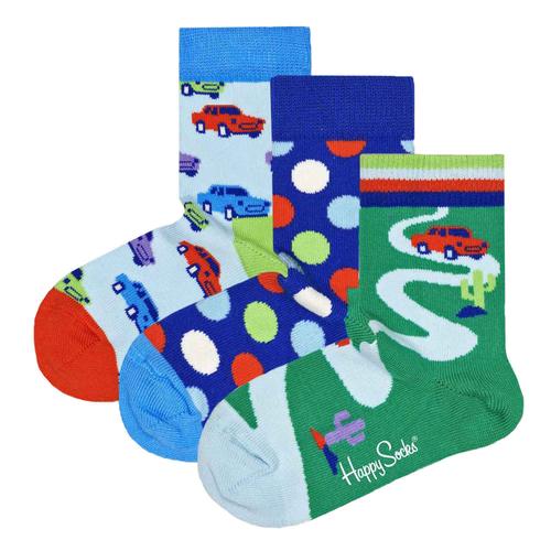 Happy Socks Chaussettes Enfants Unisexes, Paquet De 3 - Boîte Cadeau, Coton Bio, Mélange De Couleurs Ice Cream 33-35