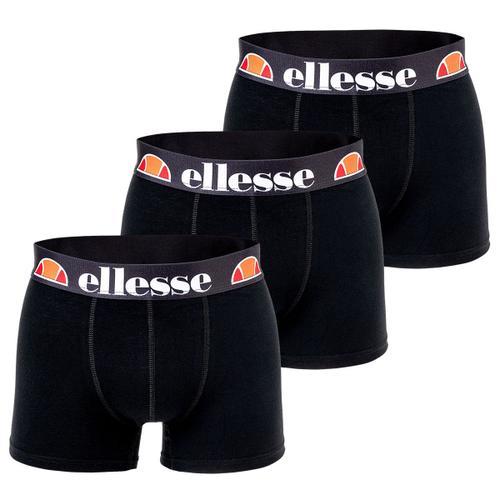 Ellesse Boxer Shorts Hommes Grillo, 3-Pack - Fashion Trunks, Logo, Coton Stretch Noir/Gris/Blanc L (Large)