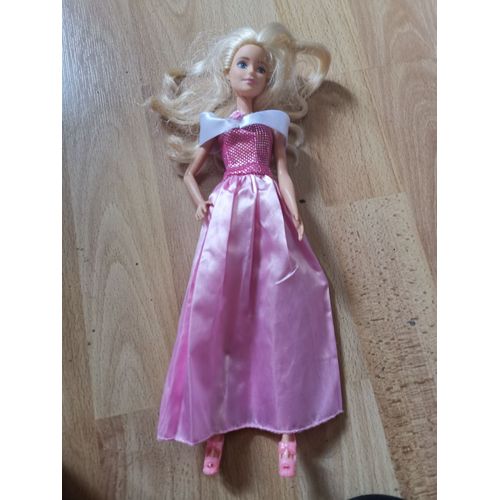 1 Poupée Barbie Blonde Robe Rose