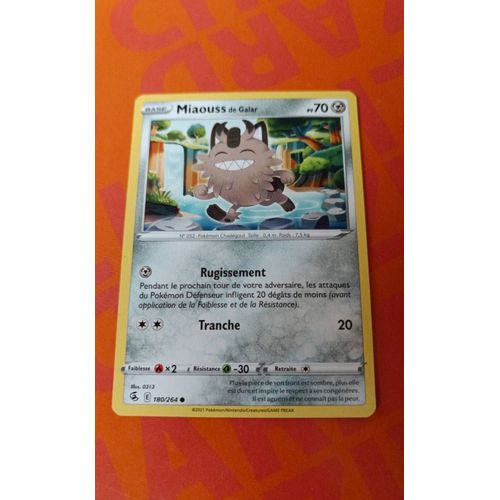 Carte Pokémon Miaouss De Galar 180/264