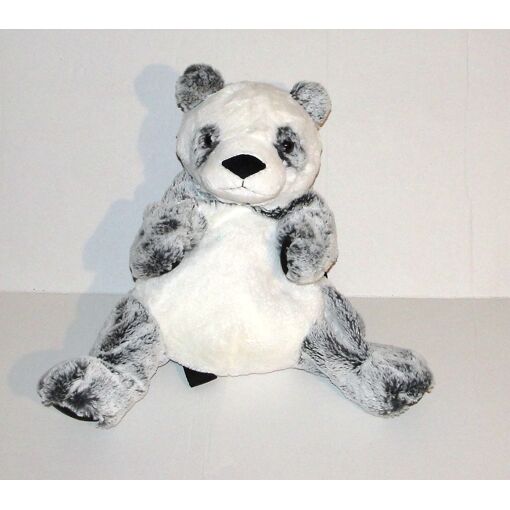 Doudou Lapin fourrure beige chiné et blanc mouchoir DANI CREATIONS