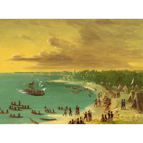 George Catlin : Première Navigation Du Voilier Griffin Sur Le Lac Erie Le 7 Août 1679, 1847-1848 - Puzzle 2000 Pièces
